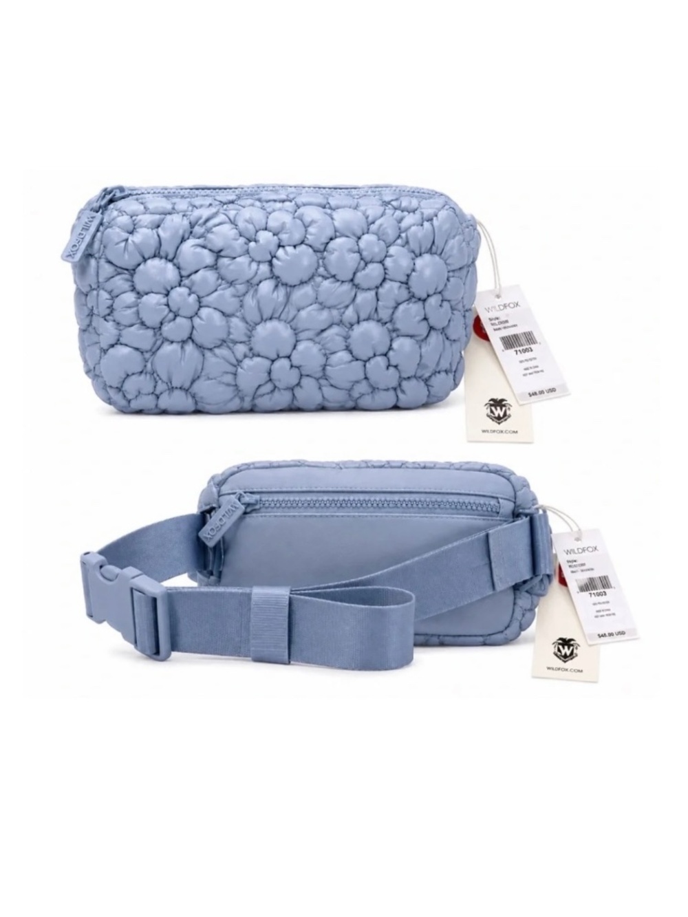 Wildfox Light Blue Cloud Quilt Belt Bag NWT